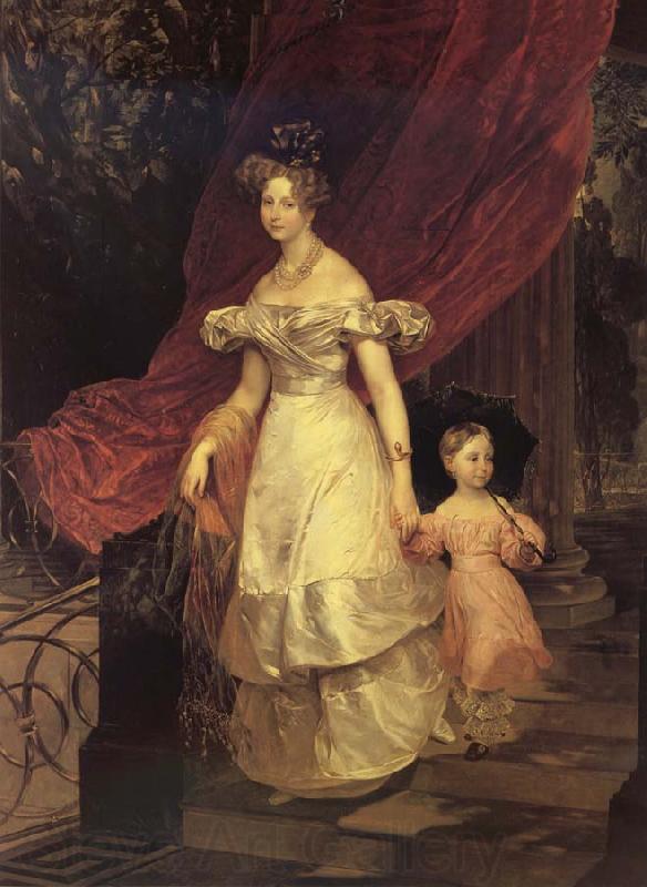 Karl Briullov Portrait of Gaand Duchess Yelena Pavlovna with her daughter